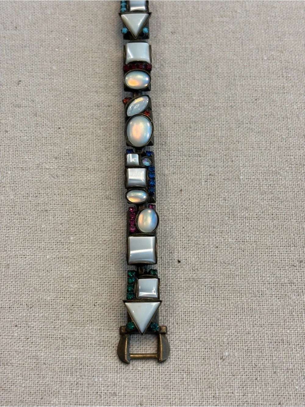Multicolor Mother-of-Pearl and Iridescent Stone Bracelet